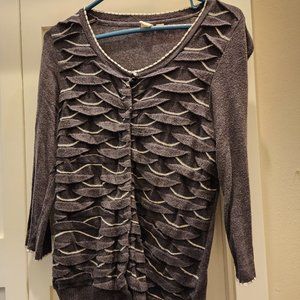Anthropologie textured gray 3/4 sleeve sweater
